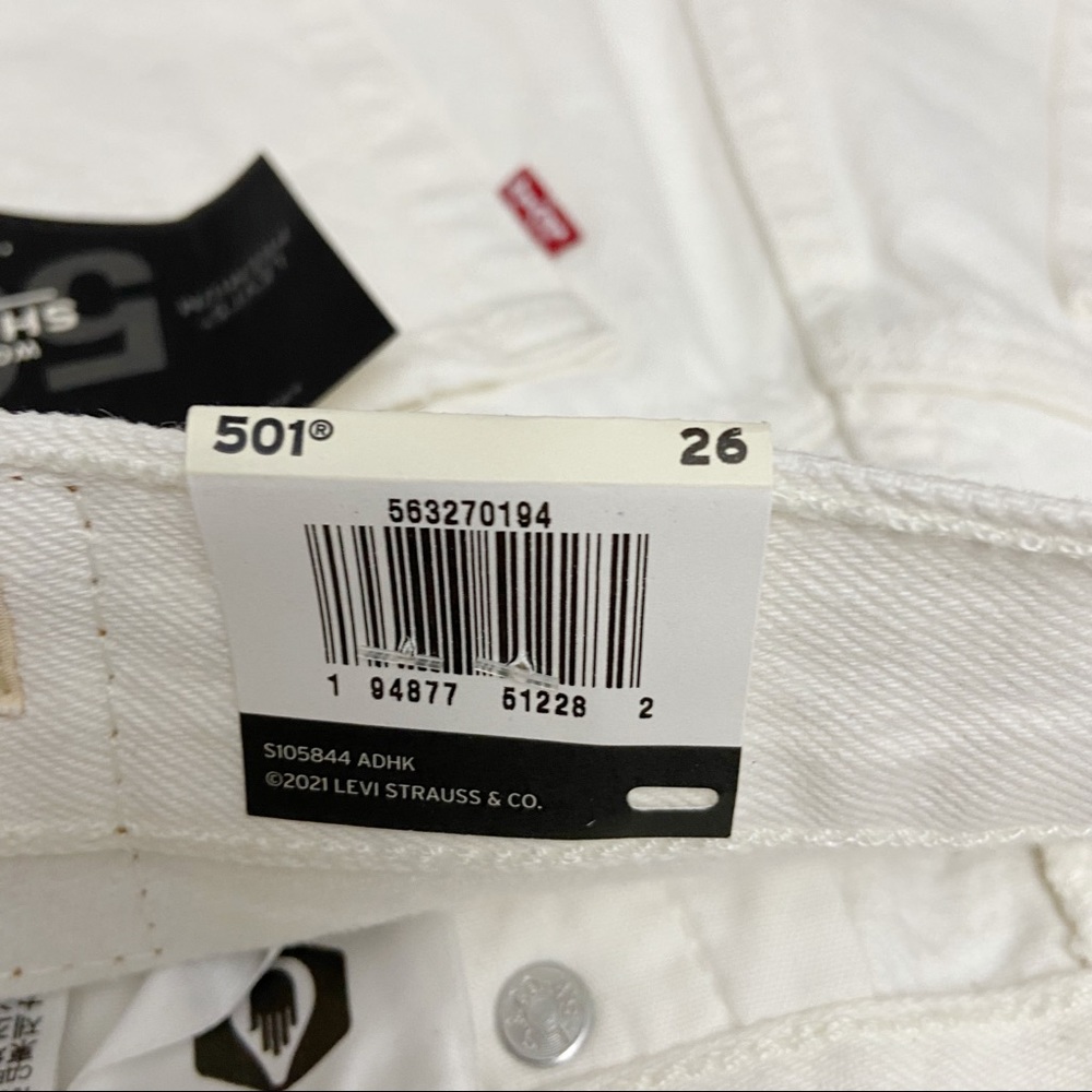 Levi's 501 Original Shorts Hi Rise Distressed Keep It Clean Size 26 NEW - Picture 7 of 8